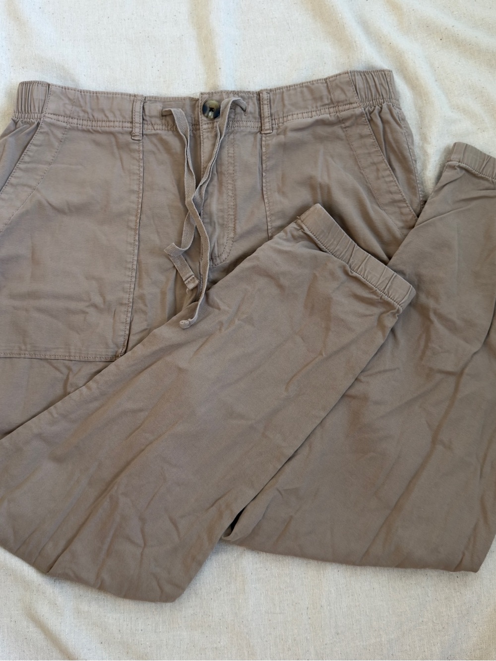 Sonoma Women's Taupe Drawstring Jogger Pants